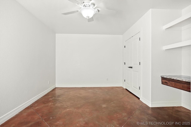 15209 S 89th W Ave, Sapulpa, OK 74066 - interior space featuring tile patterned floors, a ceiling fan, and baseboards
