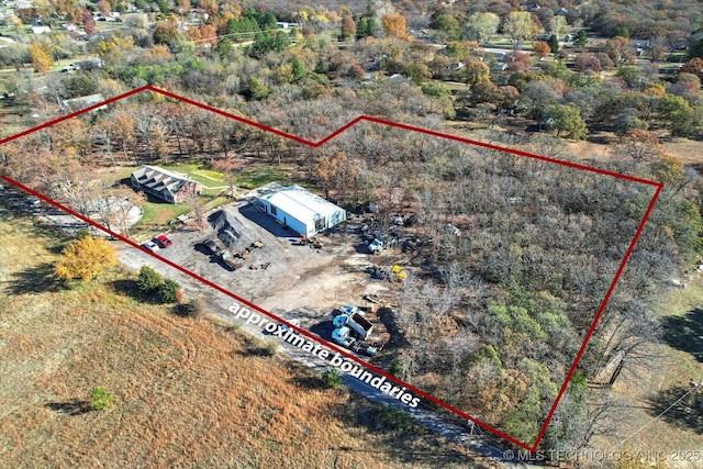 15209 S 89th W Ave, Sapulpa, OK 74066 - aerial view of property and surrounding area featuring property boundaries highlighted