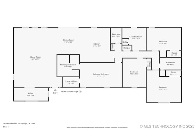 15209 S 89th W Ave, Sapulpa, OK 74066 - property floor plan