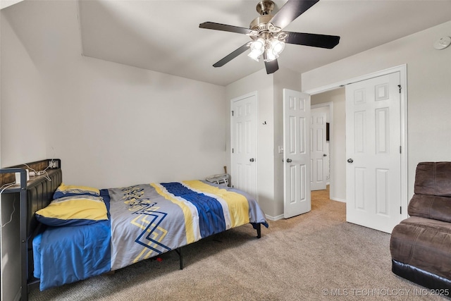 2405 S 13th St, Broken Arrow, OK 74012 - carpeted bedroom with baseboards and ceiling fan