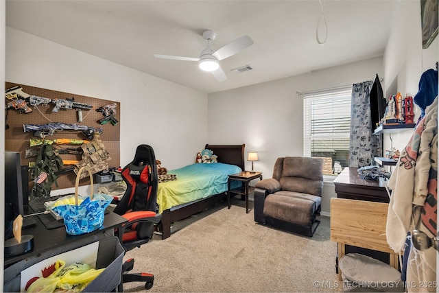 2405 S 13th St, Broken Arrow, OK 74012 - carpeted bedroom featuring ceiling fan