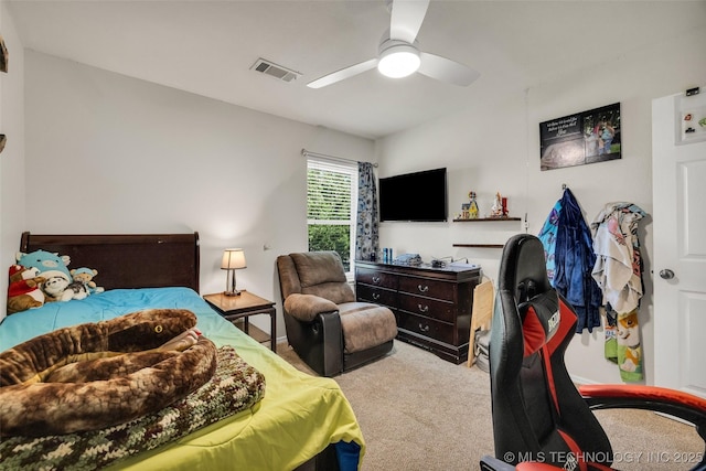 2405 S 13th St, Broken Arrow, OK 74012 - carpeted bedroom featuring a ceiling fan