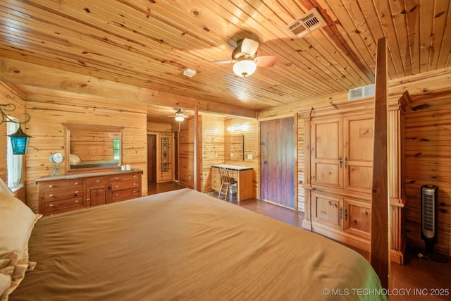 36105 S 4202nd Rd, Inola, OK 74036 - bedroom featuring wooden walls and wooden ceiling