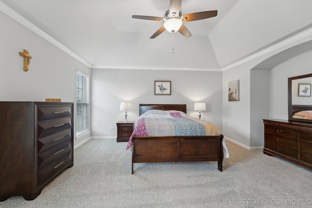 23012 E 104th St S, Broken Arrow, OK 74014 - bedroom featuring carpet flooring, baseboards, ceiling fan, and ornamental molding