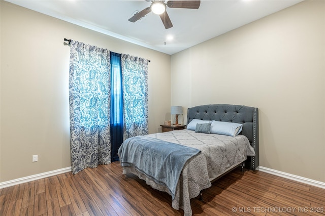 11802 Hickory Ln, Claremore, OK 74017 - bedroom with wood finished floors, a ceiling fan, and recessed lighting