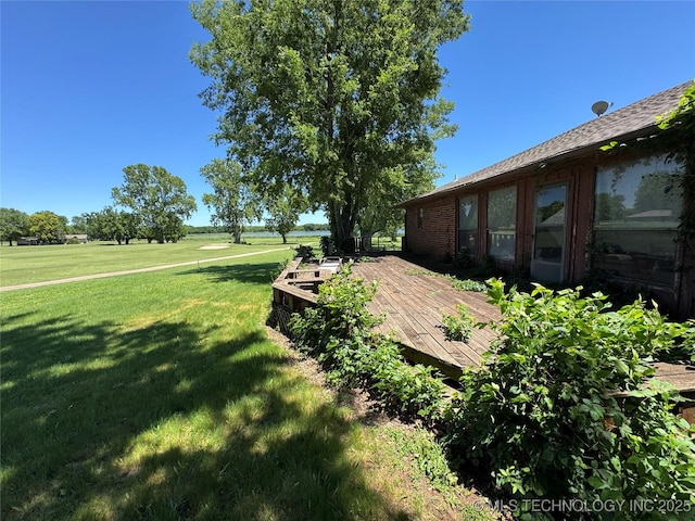50 Fairway, Burneyville, OK 73430 - view of grassy yard with a deck