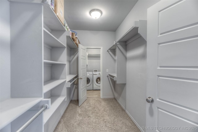 25363 E 87th St S, Broken Arrow, OK 74014 - walk in closet with separate washer and dryer and light colored carpet