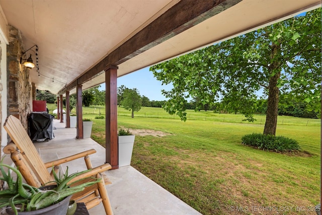 20700 E 420th Rd, Claremore, OK 74017 - view of green lawn with covered porch