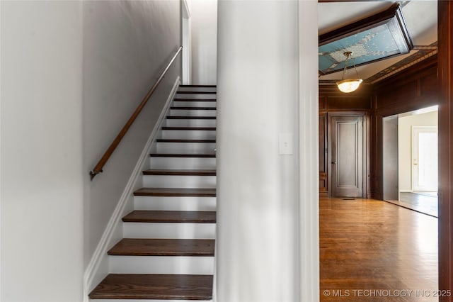 1217 Hazel Blvd, Tulsa, OK 74114 - stairway with wood finished floors