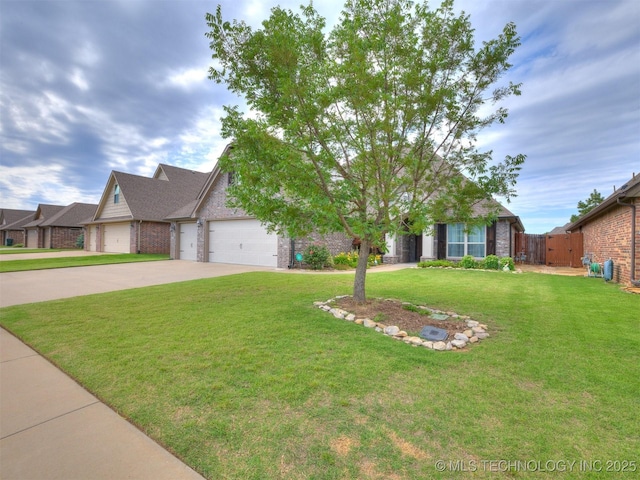 7605 E 82nd Pl, Owasso, OK 74055 - view of front of house featuring concrete driveway, an attached garage, and brick siding