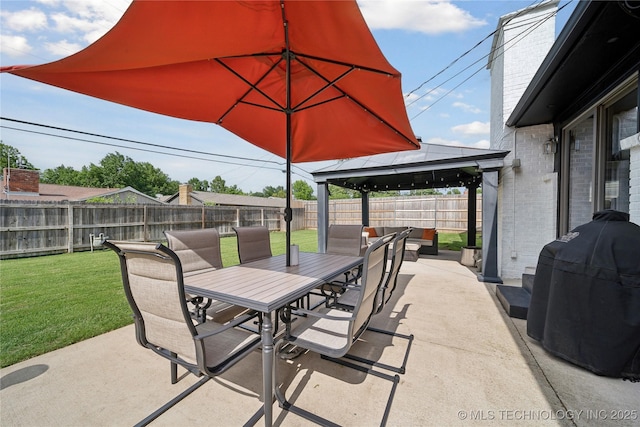 4341 E 56th Pl, Tulsa, OK 74135 - view of patio / terrace with outdoor dining area and a grill