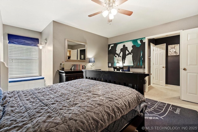 5506 E 110th Pl, Tulsa, OK 74137 - carpeted bedroom featuring a ceiling fan