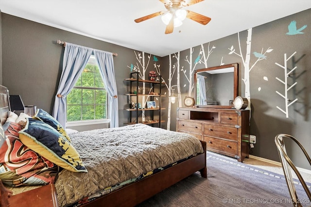 5506 E 110th Pl, Tulsa, OK 74137 - bedroom with carpet, baseboards, and ceiling fan