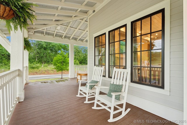 52 Redbud St, Carlton Landing, OK 74432 - view of wooden porch
