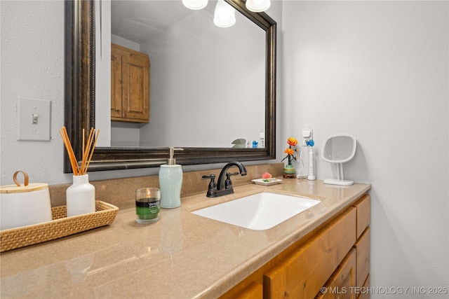 1608 Blue Stem Rd, Fort Gibson, OK 74434 - bathroom with vanity and a textured wall
