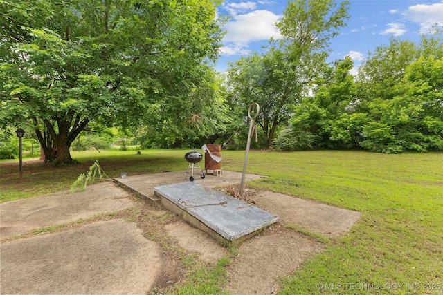709 N Maple, Konawa, OK 74849 - view of green lawn with view of wooded area
