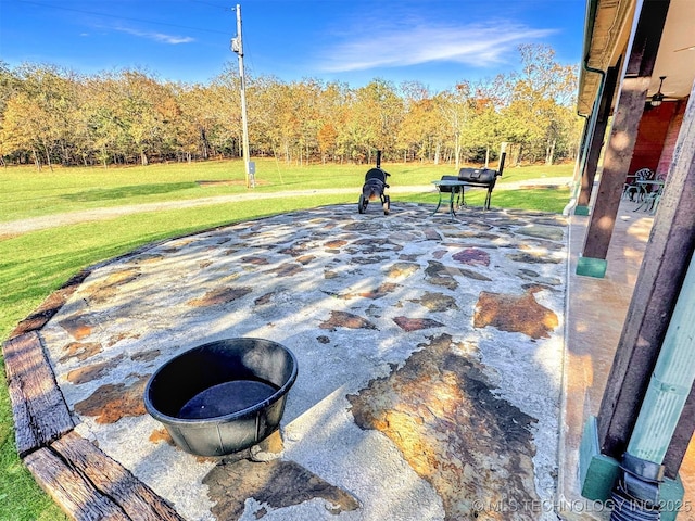 20965 W 921st Rd, Cookson, OK 74427 - view of patio with a forest view
