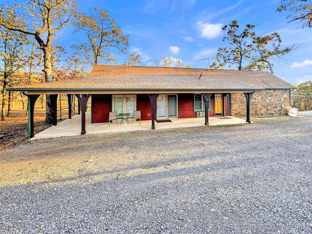 20965 W 921st Rd, Cookson, OK 74427 - view of front of house featuring covered porch and roof with shingles