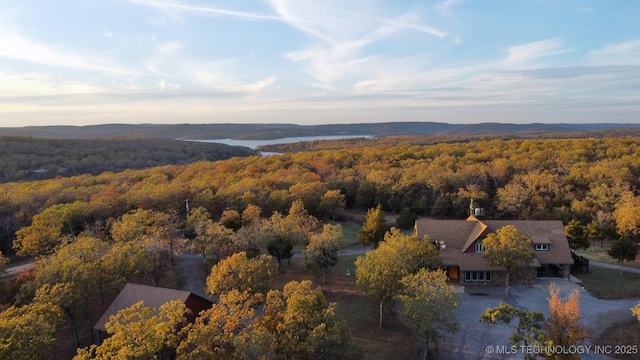 20965 W 921st Rd, Cookson, OK 74427 - view from above of property featuring a heavily wooded area and a mountainous background