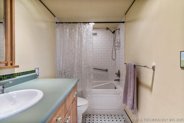 1502 S Boulder Ave Unit 16Cd, Tulsa, OK 74119 - full bathroom with shower / bathtub combination with curtain, vanity, and toilet