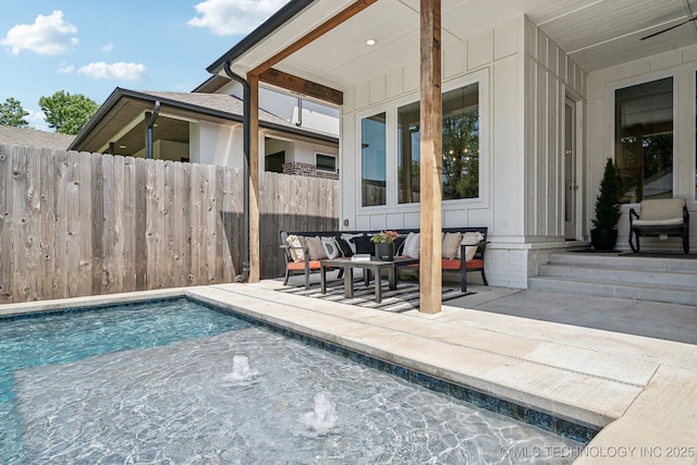 1038 E 38th Pl, Tulsa, OK 74105 - view of swimming pool with a patio area and outdoor lounge area