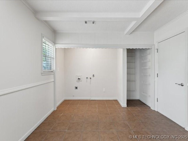 5339 S 32nd W Ave, Tulsa, OK 74107 - washroom with electric dryer hookup, washer hookup, and tile patterned flooring