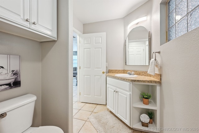 5144 S 34th W Ave, Tulsa, OK 74107 - half bath with tile patterned floors, toilet, and vanity