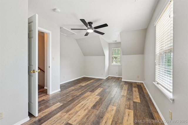 5144 S 34th W Ave, Tulsa, OK 74107 - bonus room with wood finished floors, a ceiling fan, baseboards, and lofted ceiling