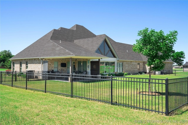 1580 Dawson Dr, Fort Gibson, OK 74434 - view of front of house with brick siding and roof with shingles