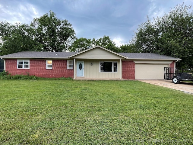 422 N Forest St, Jenks, OK 74037 - single story home with a garage, brick siding, and a front yard