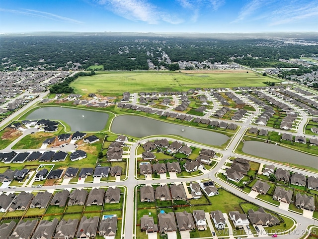 5807 E 128th St S, Bixby, OK 74008 - aerial view of property's location with nearby suburban area and a large body of water