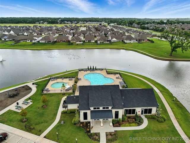 5807 E 128th St S, Bixby, OK 74008 - aerial perspective of suburban area featuring a nearby body of water