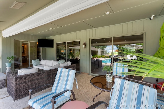 6232 S Jamestown Ave, Tulsa, OK 74136 - view of patio with an outdoor living space