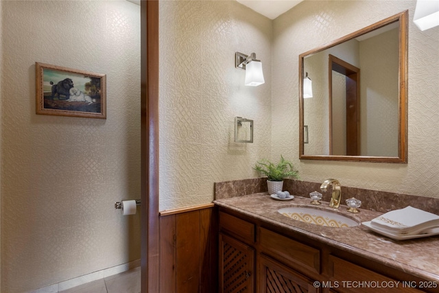6232 S Jamestown Ave, Tulsa, OK 74136 - bathroom featuring vanity and tile patterned floors