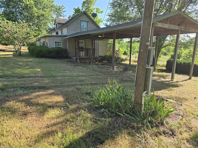 5581 36700th Rd, Terlton, OK 74081 - rear view of property featuring a lawn