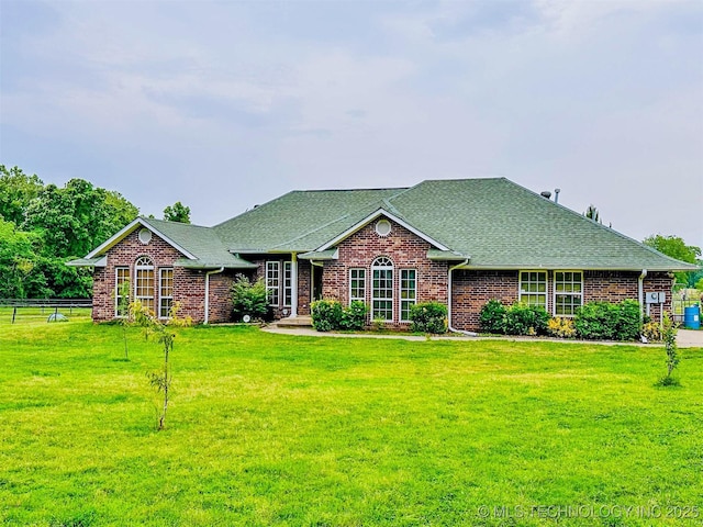 418847 E 1208th Rd, Eufaula, OK 74432 - view of front of property featuring brick siding and roof with shingles