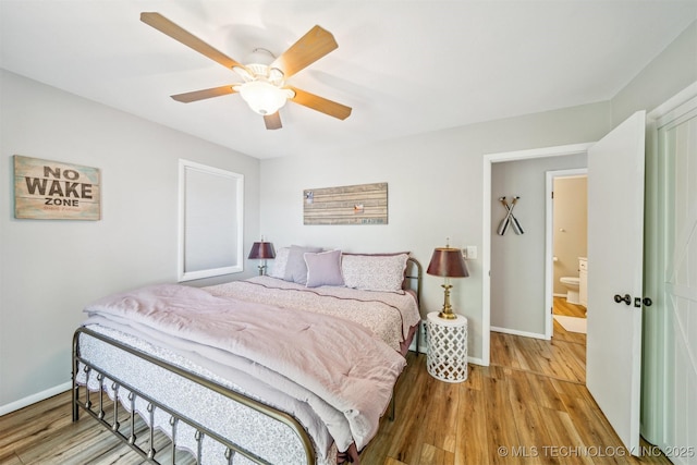 55890 E 315th Rd, Jay, OK 74346 - bedroom with light wood-style floors, baseboards, and a ceiling fan