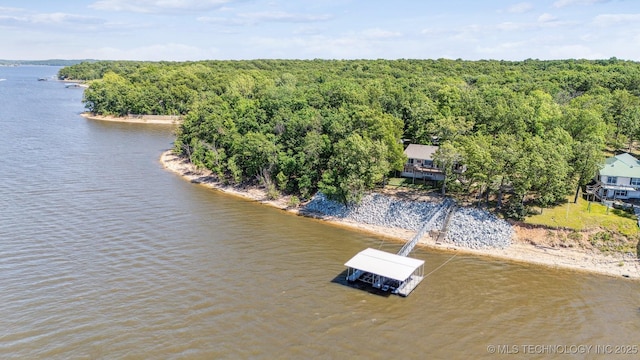 55890 E 315th Rd, Jay, OK 74346 - drone / aerial view of a nearby body of water and a heavily wooded area