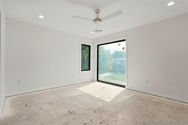 3917 S Madison Ave, Tulsa, OK 74105 - unfurnished room with a ceiling fan, recessed lighting, and baseboards
