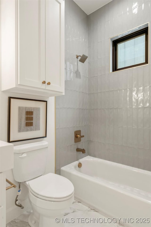 3917 S Madison Ave, Tulsa, OK 74105 - full bath featuring marble finish floors and washtub / shower combination