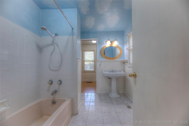 234 E Freeport St, Broken Arrow, OK 74012 - full bath with shower / tub combination, tile patterned floors, and plenty of natural light