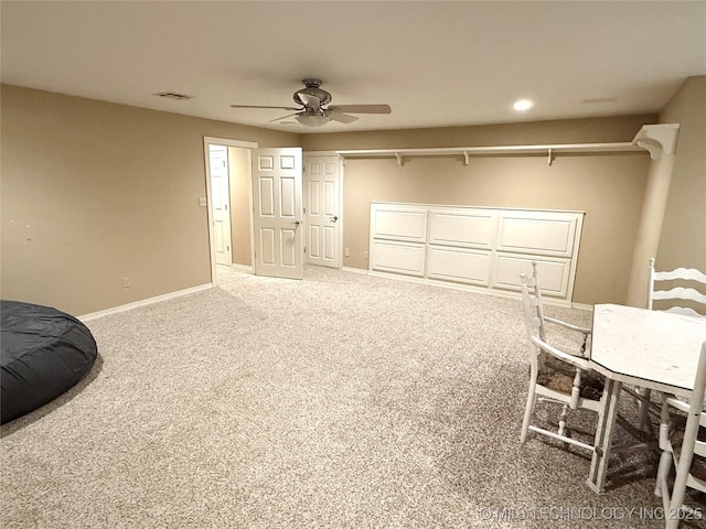4224 S 69th W Ave, Tulsa, OK 74107 - carpeted bedroom with baseboards, recessed lighting, ceiling fan, and a closet