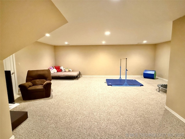 4224 S 69th W Ave, Tulsa, OK 74107 - workout area with carpet flooring, recessed lighting, and baseboards