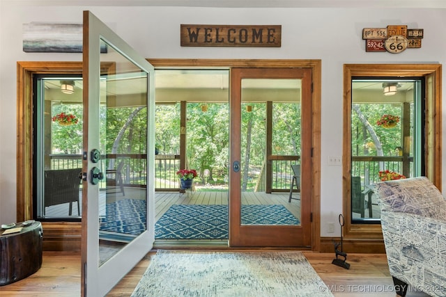 33268 Cardinal Dr, Afton, OK 74331 - entryway featuring french doors and wood finished floors