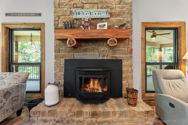 33268 Cardinal Dr, Afton, OK 74331 - detailed view of wood finished floors and a ceiling fan