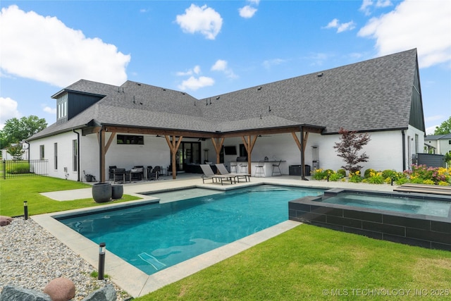 7408 E College St, Broken Arrow, OK 74014 - swimming pool featuring an in-ground hot tub, a patio, and area for grilling