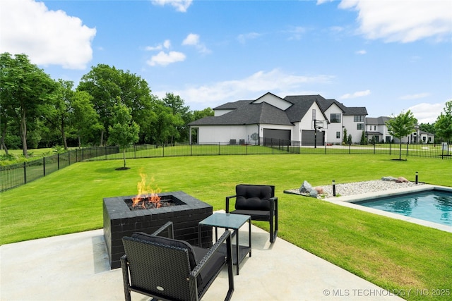 7408 E College St, Broken Arrow, OK 74014 - view of patio / terrace with a fire pit