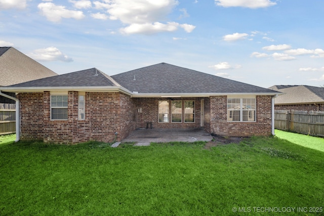 12523 S Cedar Pl, Jenks, OK 74037 - rear view of house with a shingled roof, a patio area, and brick siding