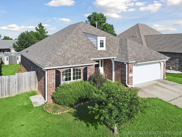 12523 S Cedar Pl, Jenks, OK 74037 - view of front of home featuring brick siding, roof with shingles, a garage, and concrete driveway