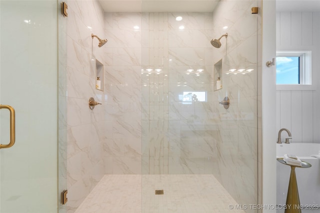 2338 E 134th St S, Bixby, OK 74008 - full bath featuring a marble finish shower